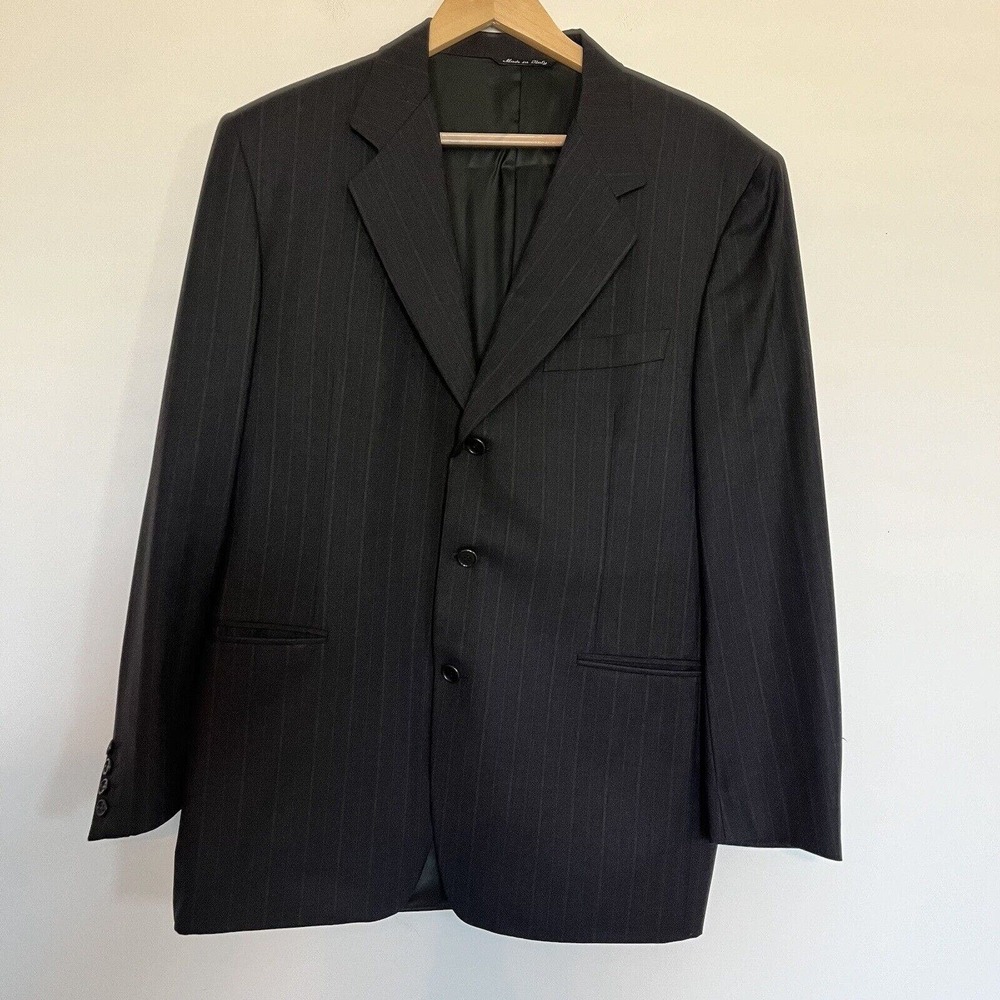 Canali Bloomingdale's 100% Wool 3‎ Button Blazer Suit Jacket Italy EU 50R US 40R